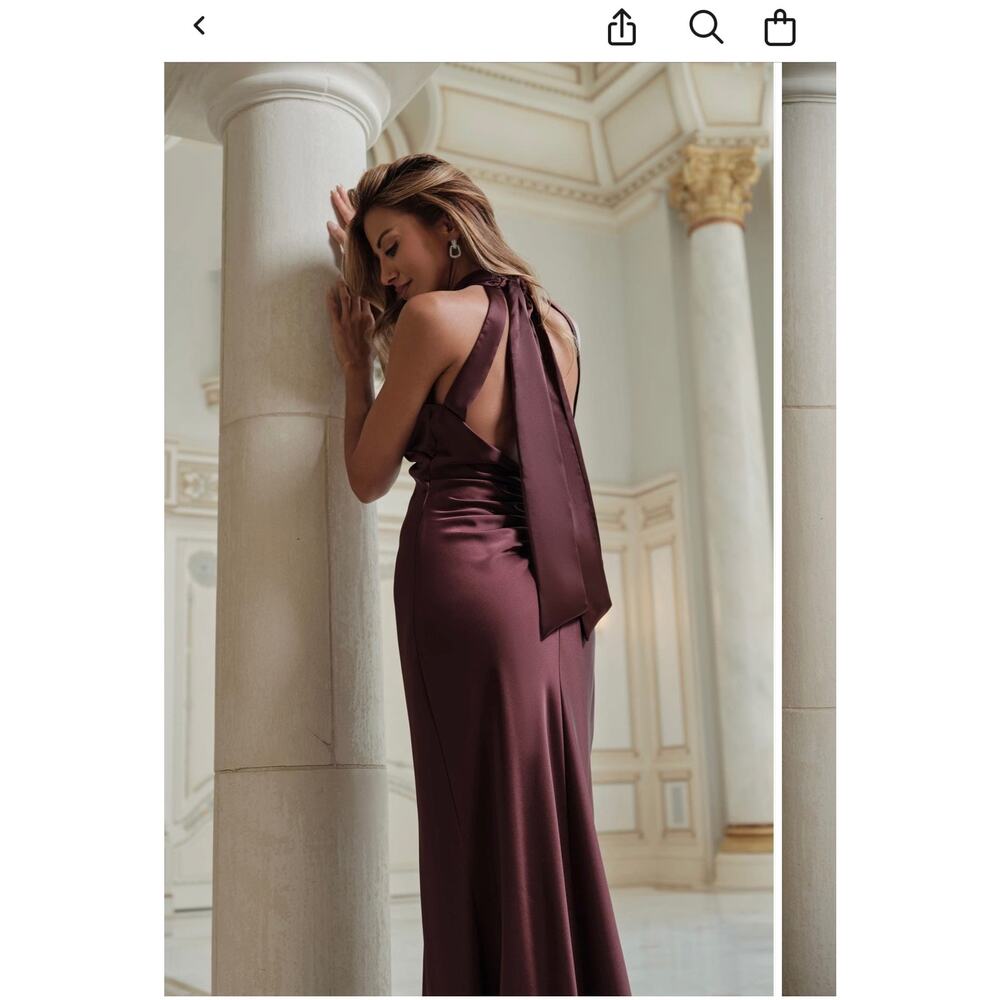 Xscape Evenings Red Halter Neck Satin Sheath Gown Size 8